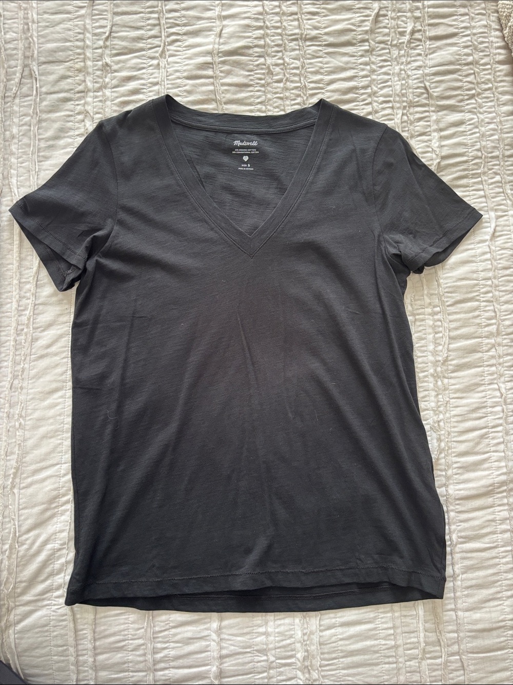 Madewell Black V-Neck Short Sleeve Tee